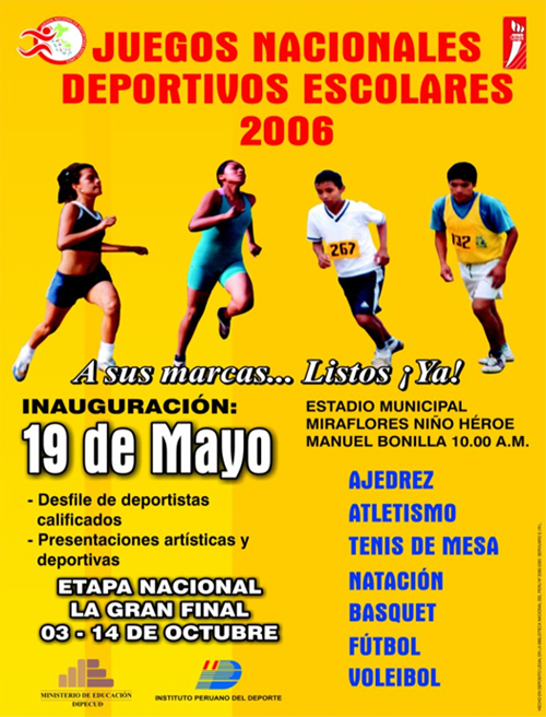 Afiche de promoción de los Juegos Nacionales Deportivos Escolares 2006