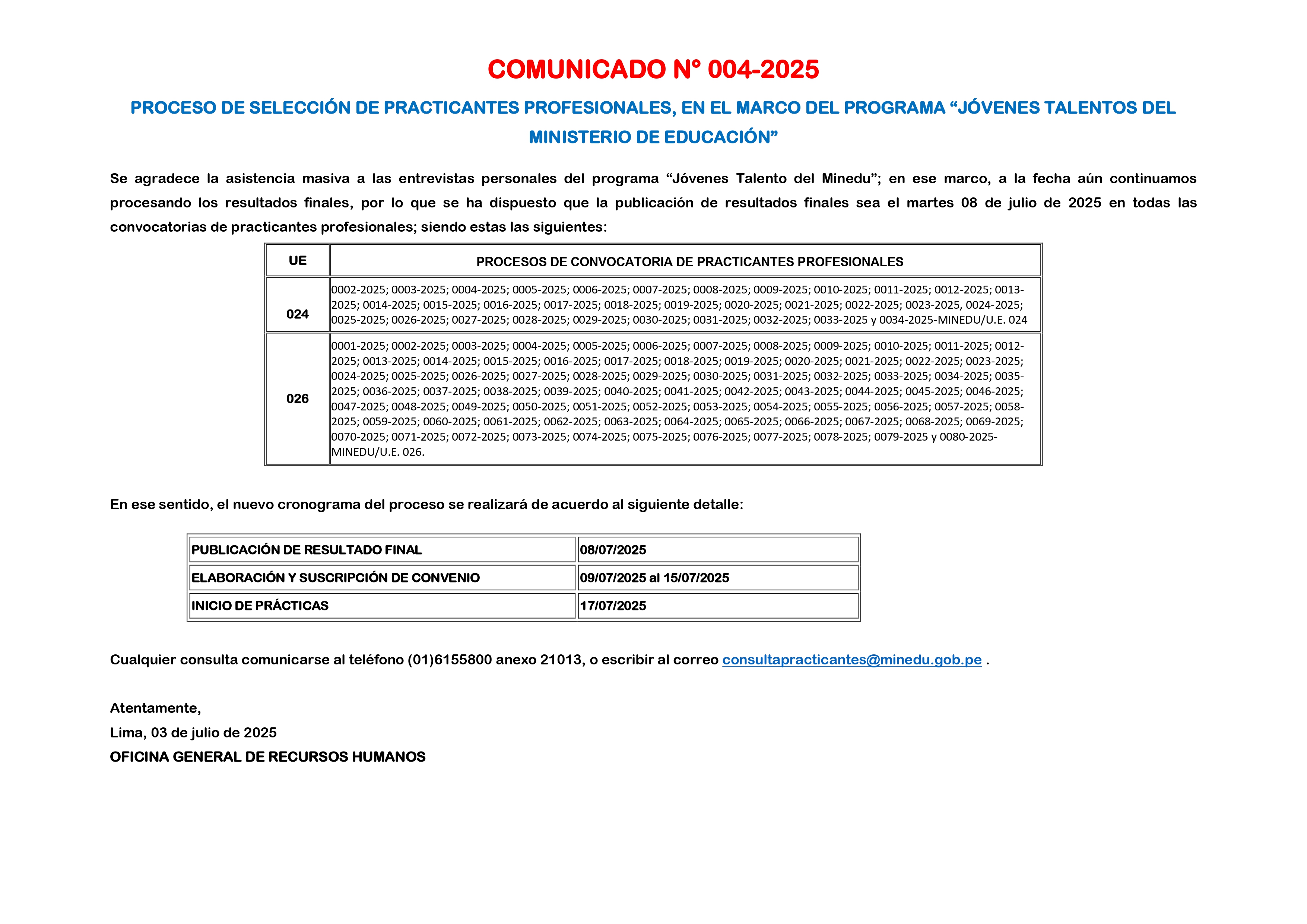 Comunicado 1